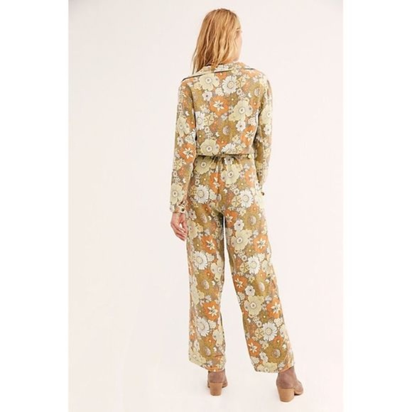 Free People Da-Nang Silk Utility Floral Jumpsuit - Picture 4 of 12